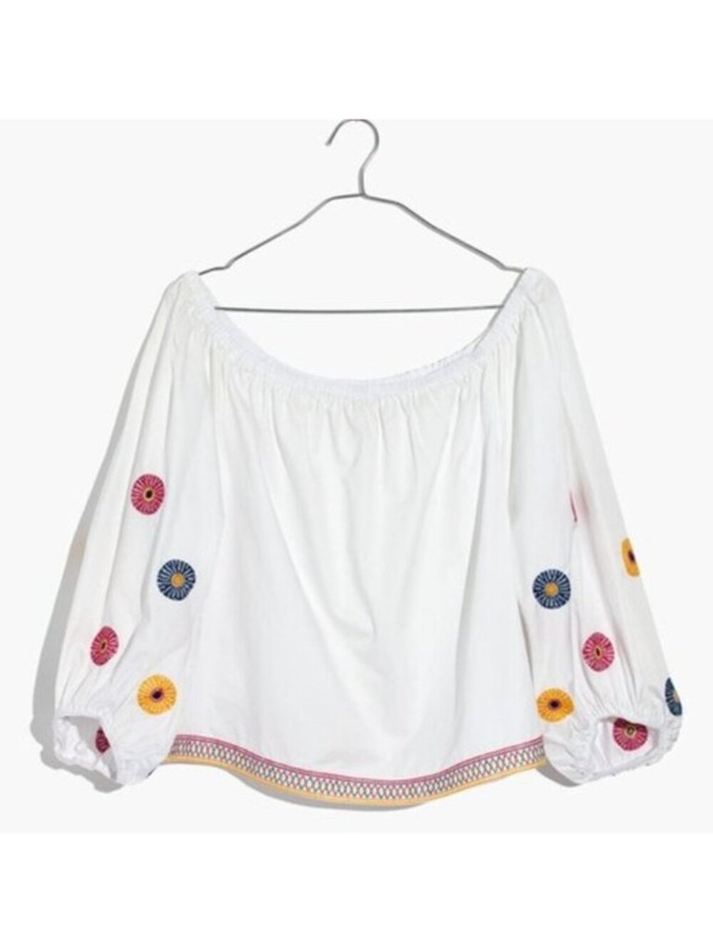 Madewell Embroidered Off-the-Shoulder Top - Size S